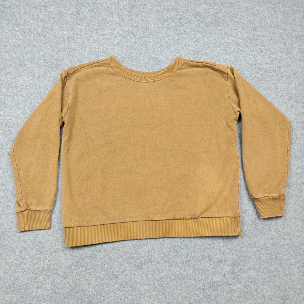 Jungmaven Sweatshirt Womens Medium Brown Hemp Cotton Fleece Pullover Lightweight
